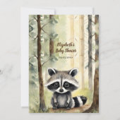 ベビーラクーン男女兼用赤ちゃんシャワー 招待状 (裏面)