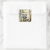 ベビーラクーン赤ちゃん男女兼用シャワーありがとう スクエアシール (バッグ)