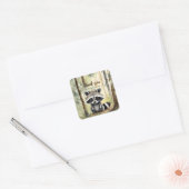 ベビーラクーン赤ちゃん男女兼用シャワーありがとう スクエアシール (封筒)