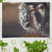 ベビーラコオンズハドル降る雪 キッチンタオル (折り畳み)