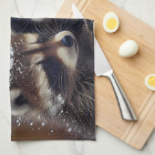 ベビーラコオンズハドル降る雪 キッチンタオル (四つ折り)