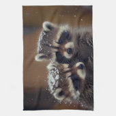 ベビーラコオンズハドル降る雪 キッチンタオル (縦)