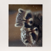 ベビーラコオンズハドル降る雪 ジグソーパズル (縦)