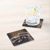 ベビーラコオンズハドル降る雪 スクエアペーパーコースター (インサイチュ)