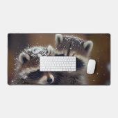 ベビーラコオンズハドル降る雪 デスクマット (キーボード&マウス)