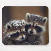 ベビーラコオンズハドル降る雪 マウスパッド (正面)