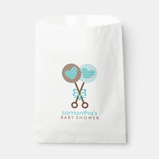 ベビーラトルズツインボーイズ赤ちゃんシャワー フェイバーバッグ (正面)