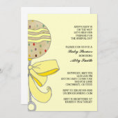 ベビーラトルベビーシャワー招待状 招待状 (正面/裏面)