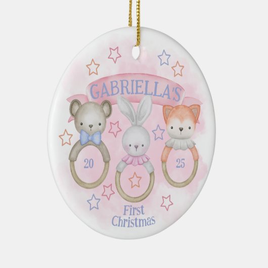 ベビーラトルベビー初めてのクリスマス セラミックオーナメント (右)