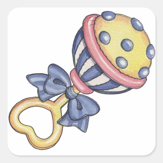 ベビーラトル スクエアシール (正面)