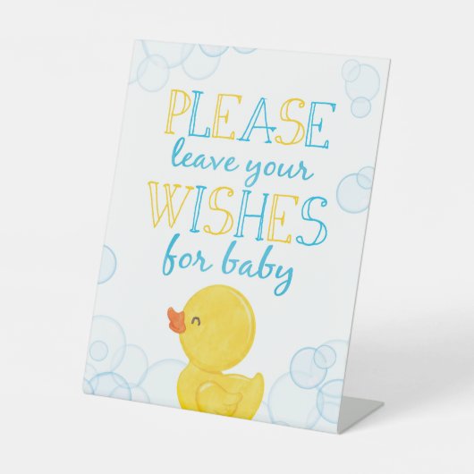 ベビーラバーダック赤ちゃんシャワーのご希望 台座サイン (正面)