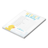 ベビーラバーダック赤ちゃんシャワーアドバイスの願い ノートパッド (回転)