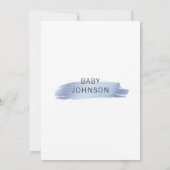 ベビーラパーソナライズされたブブルーホワイトボーイシャワー 招待状 (裏面)