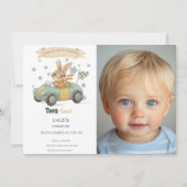 ベビーラビットレースカーズ2nd誕生日 招待状 (正面)