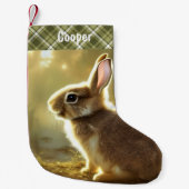 ベビーラビットワイルドライフポートレート パーソナライズされた スモールクリスマスストッキング (正面)
