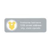 ベビーラブイエローアンドグレーファミリー差出人住所 ラベル (正面)