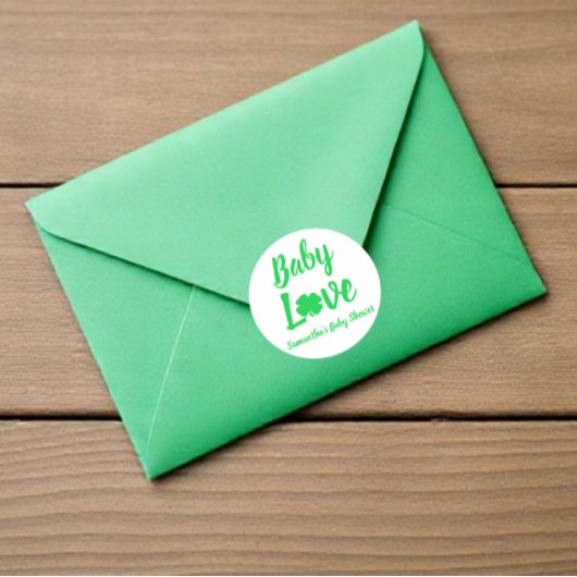 ベビーラブシャムロックベビーシャワー ラウンドシール