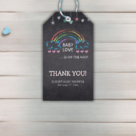 ベビーラブシャルボードハート&レインボーベビーシャワー ギフトタグ
