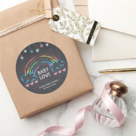 ベビーラブシャルボードハート&レインボーベビーシャワー ラウンドシール