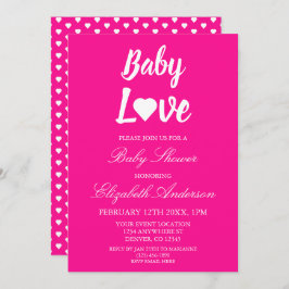 ベビーラブハートガールベビーシャワー 招待状