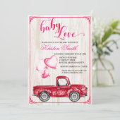 ベビーラブハートバルーン赤ちゃんシャワー招待状 招待状 (スタンド正面)