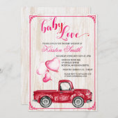 ベビーラブハートバルーン ベビーシャワー招待状 招待状 (正面/裏面)