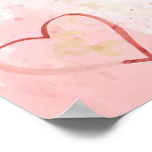 ベビーラブバレンタインテーマベビーシャワーサイン ポスター (角)