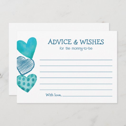 ベビーラブバレンタインテーマベビーシャワー招待状 エンクロージャーカード (正面/裏面)