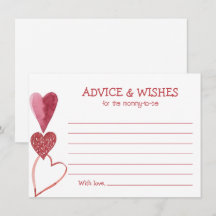 ベビーラブバレンタインテーマベビーシャワー招待状