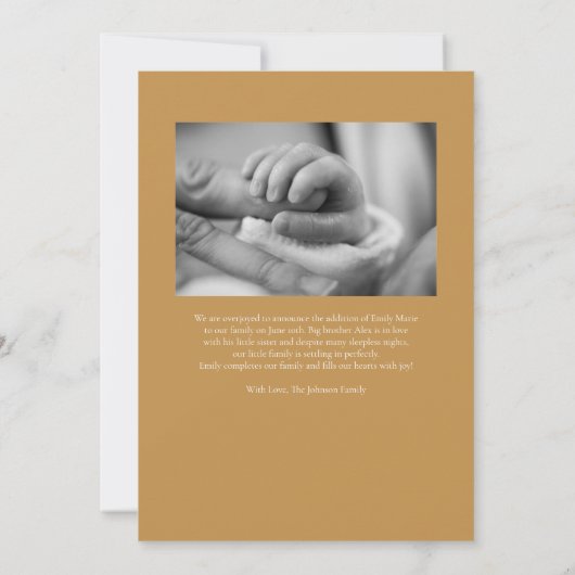 ベビーラブパステルハート写真誕生のお知らせ 招待状 (裏面)