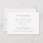 ベビーラブピンクタイポグラフィ写真誕生発表 (裏面)