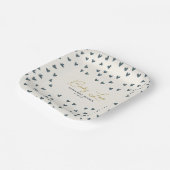 ベビーラブブルーハートボーイ赤ちゃんシャワー ペーパープレート (傾斜あり)