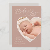 ベビーラブメイブハート写真誕生のお知らせ 招待状 (正面/裏面)
