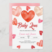 ベビーラブヴァレンティーンズベビーシャワー招待状 招待状 (正面/裏面)