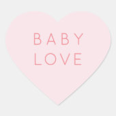ベビーラブ |バレンタインデー赤ちゃんシャワーピンクハート ハートシール (正面)