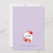 ベビーラベンダーに水彩ポピー 招待状 (裏面)