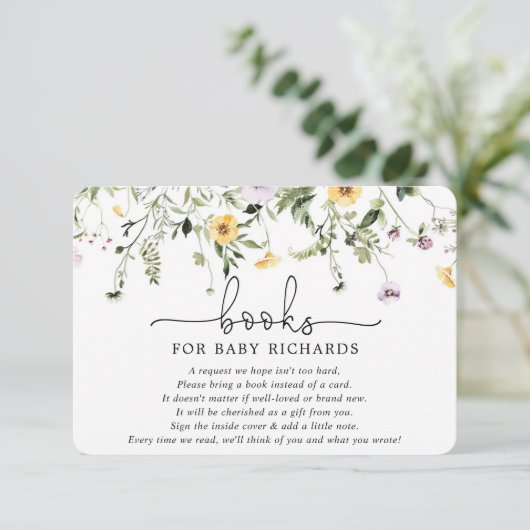 ベビーラベンダーイエロー春野生の花のための本 エンクロージャーカード (スタンド正面)