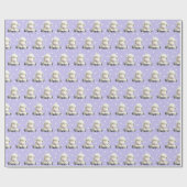 ベビーラマの紫色の点 ラッピングペーパー (フラット)