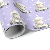 ベビーラマの紫色の点 ラッピングペーパー (ロールコーナー)