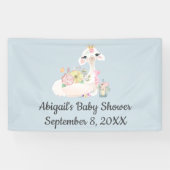 ベビーラマフラワーズホワイトブルーボーイベビーシャワー 横断幕 (横)