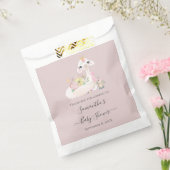 ベビーラマ白とピンクの花が愛らしい フェイバーバッグ (封をした状態)