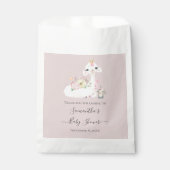 ベビーラマ白とピンクの花が愛らしい フェイバーバッグ (正面)