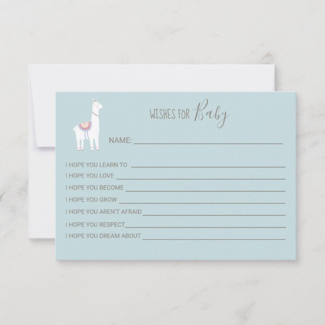 ベビーラマ赤ちゃんシャワー男の子かわいい青の願い (正面)