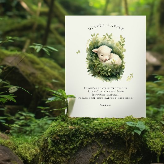 ベビーラムおむつラッフルサイン赤ちゃんシャワー 台座サイン