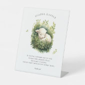 ベビーラムおむつラッフルサイン赤ちゃんシャワー 台座サイン (正面)