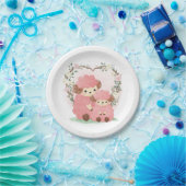 ベビーラムとバラ紙プレート ペーパープレート (パーティー)