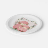 ベビーラムとバラ紙プレート ペーパープレート (アングル)