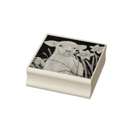 ベビーラムと春ダッフォジルウォータカラーアート ラバースタンプ