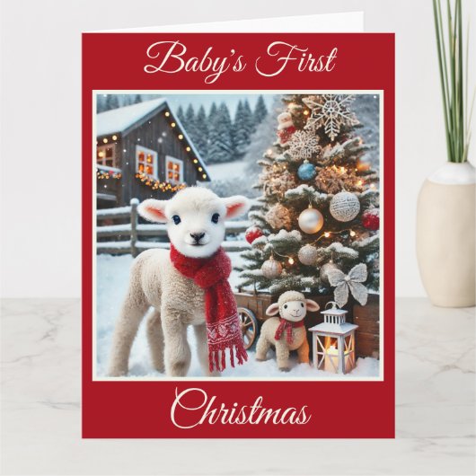 ベビーラムの初めてのクリスマスズオンザファーム カード (正面)
