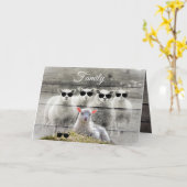 ベビーラムシープフロック素朴バーンドボードカード カード (黄色い花)